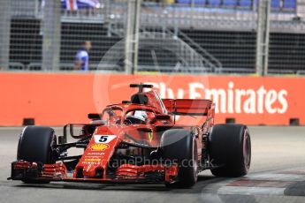 World © Octane Photographic Ltd. Formula 1 – Singapore GP - Qualifying. Scuderia Ferrari SF71-H – Sebastian Vettel. Marina Bay Street Circuit, Singapore. Saturday 15th September 2018.