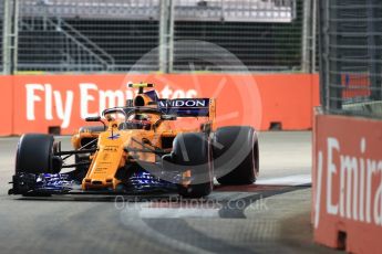 World © Octane Photographic Ltd. Formula 1 – Singapore GP - Qualifying. McLaren MCL33 – Stoffel Vandoorne. Marina Bay Street Circuit, Singapore. Saturday 15th September 2018.