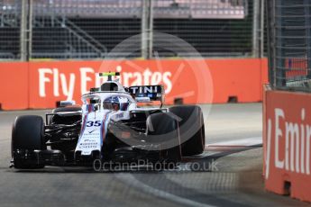 World © Octane Photographic Ltd. Formula 1 – Singapore GP - Qualifying. Williams Martini Racing FW41 – Sergey Sirotkin. Marina Bay Street Circuit, Singapore. Saturday 15th September 2018.