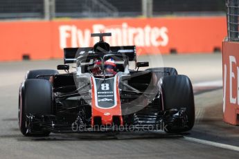 World © Octane Photographic Ltd. Formula 1 – Singapore GP - Qualifying. Haas F1 Team VF-18 – Romain Grosjean. Marina Bay Street Circuit, Singapore. Saturday 15th September 2018.