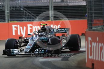 World © Octane Photographic Ltd. Formula 1 – Singapore GP - Qualifying. Mercedes AMG Petronas Motorsport AMG F1 W09 EQ Power+ - Valtteri Bottas. Marina Bay Street Circuit, Singapore. Saturday 15th September 2018.