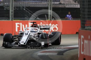 World © Octane Photographic Ltd. Formula 1 – Singapore GP - Qualifying. Alfa Romeo Sauber F1 Team C37 – Marcus Ericsson. Marina Bay Street Circuit, Singapore. Saturday 15th September 2018.