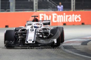 World © Octane Photographic Ltd. Formula 1 – Singapore GP - Qualifying. Alfa Romeo Sauber F1 Team C37 – Marcus Ericsson. Marina Bay Street Circuit, Singapore. Saturday 15th September 2018.