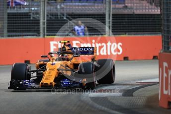 World © Octane Photographic Ltd. Formula 1 – Singapore GP - Qualifying. McLaren MCL33 – Stoffel Vandoorne. Marina Bay Street Circuit, Singapore. Saturday 15th September 2018.