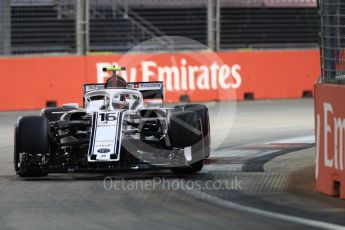 World © Octane Photographic Ltd. Formula 1 – Singapore GP - Qualifying. Alfa Romeo Sauber F1 Team C37 – Charles Leclerc. Marina Bay Street Circuit, Singapore. Saturday 15th September 2018.