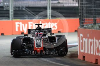 World © Octane Photographic Ltd. Formula 1 – Singapore GP - Qualifying. Haas F1 Team VF-18 – Romain Grosjean. Marina Bay Street Circuit, Singapore. Saturday 15th September 2018.