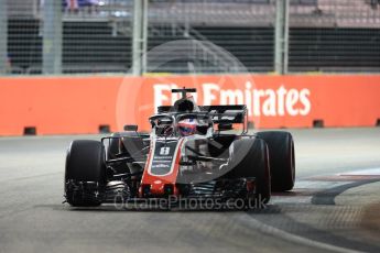 World © Octane Photographic Ltd. Formula 1 – Singapore GP - Qualifying. Haas F1 Team VF-18 – Romain Grosjean. Marina Bay Street Circuit, Singapore. Saturday 15th September 2018.