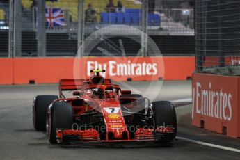 World © Octane Photographic Ltd. Formula 1 – Singapore GP - Qualifying. Scuderia Ferrari SF71-H – Kimi Raikkonen. Marina Bay Street Circuit, Singapore. Saturday 15th September 2018.
