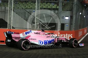 World © Octane Photographic Ltd. Formula 1 – Singapore GP - Qualifying. Racing Point Force India VJM11 - Sergio Perez. Marina Bay Street Circuit, Singapore. Saturday 15th September 2018.