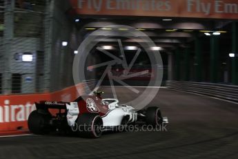 World © Octane Photographic Ltd. Formula 1 – Singapore GP - Qualifying. Alfa Romeo Sauber F1 Team C37 – Charles Leclerc. Marina Bay Street Circuit, Singapore. Saturday 15th September 2018.