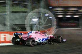 World © Octane Photographic Ltd. Formula 1 – Singapore GP - Qualifying. Racing Point Force India VJM11 - Esteban Ocon. Marina Bay Street Circuit, Singapore. Saturday 15th September 2018.