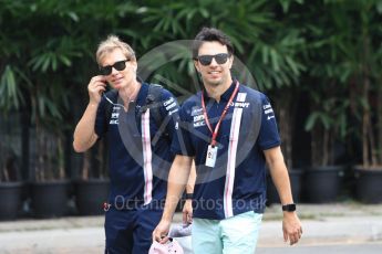 World © Octane Photographic Ltd. Formula 1 – Singapore GP - Paddock. Racing Point Force India VJM11 - Sergio Perez. Marina Bay Street Circuit, Singapore. Saturday 15th September 2018.