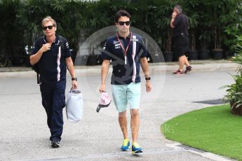 World © Octane Photographic Ltd. Formula 1 – Singapore GP - Paddock. Racing Point Force India VJM11 - Sergio Perez. Marina Bay Street Circuit, Singapore. Saturday 15th September 2018.