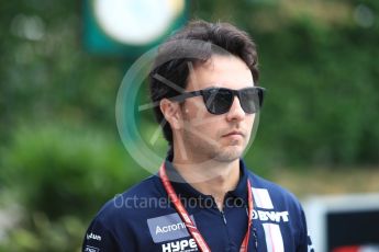 World © Octane Photographic Ltd. Formula 1 – Singapore GP - Paddock. Racing Point Force India VJM11 - Sergio Perez. Marina Bay Street Circuit, Singapore. Saturday 15th September 2018.