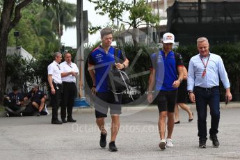 World © Octane Photographic Ltd. Formula 1 – Singapore GP - Paddock. Scuderia Toro Rosso STR13 – Pierre Gasly. Marina Bay Street Circuit, Singapore. Saturday 15th September 2018.