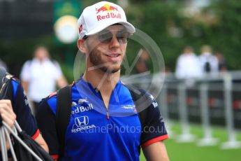 World © Octane Photographic Ltd. Formula 1 – Singapore GP - Paddock. Scuderia Toro Rosso STR13 – Pierre Gasly. Marina Bay Street Circuit, Singapore. Sunday 16th September 2018.