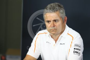 World © Octane Photographic Ltd. Formula 1 - Singapore GP - Friday FIA Team Press Conference. Gil De Ferran - Sporting Director of McLaren. Marina Bay Street Circuit, Singapore. Friday 14th September 2018.