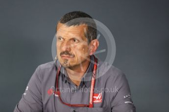 World © Octane Photographic Ltd. Formula 1 - Singapore GP - Friday FIA Team Press Conference. Guenther Steiner - Team Principal of Haas F1 Team. Marina Bay Street Circuit, Singapore. Friday 14th September 2018.