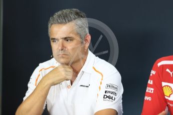 World © Octane Photographic Ltd. Formula 1 - Singapore GP - Friday FIA Team Press Conference. Gil De Ferran - Sporting Director of McLaren. Marina Bay Street Circuit, Singapore. Friday 14th September 2018.