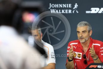 World © Octane Photographic Ltd. Formula 1 - Singapore GP – Friday FIA Team Press Conference. Maurizio Arrivabene – Managing Director and Team Principal of Scuderia Ferrari. Marina Bay Street Circuit, Singapore. Friday 14th September 2018.