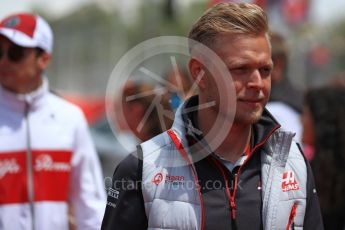 World © Octane Photographic Ltd. Formula 1 – Spanish GP - Drivers’ Parade. Haas F1 Team VF-18 – Kevin Magnussen. Circuit de Barcelona-Catalunya, Spain. Sunday 13th May 2018.