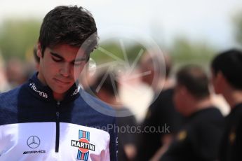 World © Octane Photographic Ltd. Formula 1 – Spanish GP - Drivers’ Parade. Williams Martini Racing FW41 – Lance Stroll. Circuit de Barcelona-Catalunya, Spain. Sunday 13th May 2018.