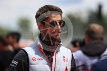 World © Octane Photographic Ltd. Formula 1 – Spanish GP - Drivers’ Parade. Haas F1 Team VF-18 – Romain Grosjean. Circuit de Barcelona-Catalunya, Spain. Sunday 13th May 2018.