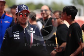 World © Octane Photographic Ltd. Formula 1 – Spanish GP - Drivers’ Parade. Sahara Force India VJM11 - Sergio Perez. Circuit de Barcelona-Catalunya, Spain. Sunday 13th May 2018.