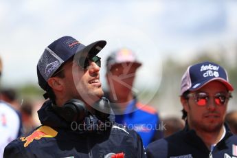 World © Octane Photographic Ltd. Formula 1 – Spanish GP - Drivers’ Parade. Aston Martin Red Bull Racing TAG Heuer RB14 – Daniel Ricciardo. Circuit de Barcelona-Catalunya, Spain. Sunday 13th May 2018.