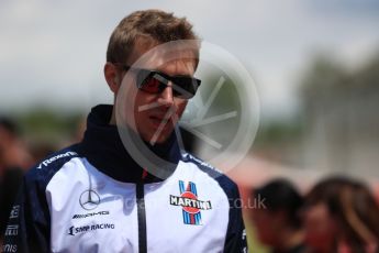 World © Octane Photographic Ltd. Formula 1 – Spanish GP - Drivers’ Parade. Williams Martini Racing FW41 – Sergey Sirotkin. Circuit de Barcelona-Catalunya, Spain. Sunday 13th May 2018.