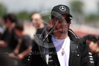 World © Octane Photographic Ltd. Formula 1 – Spanish GP - Drivers’ Parade. Mercedes AMG Petronas Motorsport AMG F1 W09 EQ Power+ - Lewis Hamilton. Circuit de Barcelona-Catalunya, Spain. Sunday 13th May 2018.