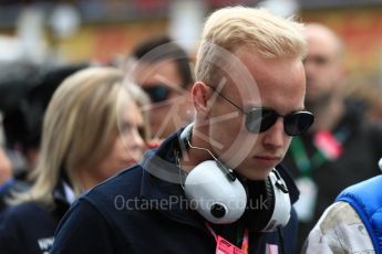 World © Octane Photographic Ltd. Formula 1 – Spanish GP - Grid. Sahara Force India - Nikita Mazepin. Circuit de Barcelona-Catalunya, Spain. Sunday 13th May 2018.