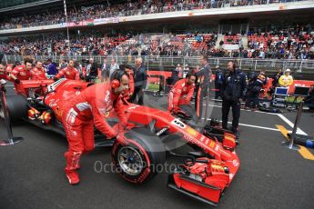 World © Octane Photographic Ltd. Formula 1 – Spanish GP - Grid. Scuderia Ferrari SF71-H – Sebastian Vettel. Circuit de Barcelona-Catalunya, Spain. Sunday 13th May 2018.