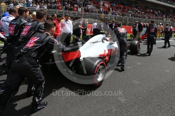 World © Octane Photographic Ltd. Formula 1 – Spanish GP - Grid. Haas F1 Team VF-18 – Kevin Magnussen. Circuit de Barcelona-Catalunya, Spain. Sunday 13th May 2018.