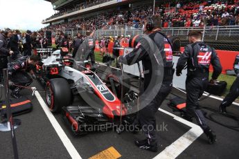World © Octane Photographic Ltd. Formula 1 – Spanish GP - Grid. Haas F1 Team VF-18 – Kevin Magnussen. Circuit de Barcelona-Catalunya, Spain. Sunday 13th May 2018.