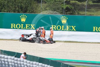 World © Octane Photographic Ltd. Formula 1 – Spanish GP - Practice 2. Haas F1 Team VF-18 – Romain Grosjean. Circuit de Barcelona-Catalunya, Spain. Friday 11th May 2018.
