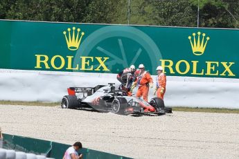 World © Octane Photographic Ltd. Formula 1 – Spanish GP - Practice 2. Haas F1 Team VF-18 – Romain Grosjean. Circuit de Barcelona-Catalunya, Spain. Friday 11th May 2018.