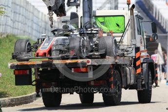 World © Octane Photographic Ltd. Formula 1 – Spanish GP - Practice 2. Haas F1 Team VF-18 – Romain Grosjean. Circuit de Barcelona-Catalunya, Spain. Friday 11th May 2018.