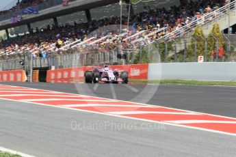 World © Octane Photographic Ltd. Formula 1 – Spanish GP - Practice 2. Sahara Force India VJM11 - Sergio Perez. Circuit de Barcelona-Catalunya, Spain. Friday 11th May 2018.