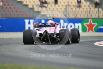 World © Octane Photographic Ltd. Formula 1 – Spanish GP - Saturday Practice 3. Sahara Force India VJM11 - Sergio Perez. Circuit de Barcelona-Catalunya, Spain. Saturday 12th May 2018.