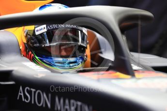 World © Octane Photographic Ltd. Formula 1 – Spanish GP - Saturday - Practice 3. Aston Martin Red Bull Racing TAG Heuer RB14 – Daniel Ricciardo. Circuit de Barcelona-Catalunya, Spain. Saturday 12th May 2018.