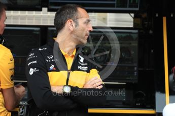 World © Octane Photographic Ltd. Formula 1 - Spanish GP - Saturday Practice 3. Cyril Abiteboul - Managing Director of Renault Sport Racing Formula 1 Team. Circuit de Barcelona-Catalunya, Spain. Saturday 12th May 2018.