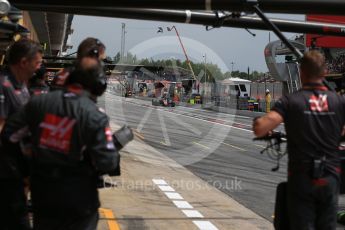 World © Octane Photographic Ltd. Formula 1 – Spanish GP - Saturday Practice 3. Haas F1 Team VF-18 – Romain Grosjean. Circuit de Barcelona-Catalunya, Spain. Saturday 12th May 2018.