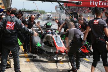 World © Octane Photographic Ltd. Formula 1 – Spanish GP - Saturday Practice 3. Haas F1 Team VF-18 – Romain Grosjean. Circuit de Barcelona-Catalunya, Spain. Saturday 12th May 2018.