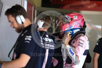 World © Octane Photographic Ltd. Formula 1 – Spanish GP - Saturday Practice 3. Sahara Force India VJM11 - Esteban Ocon. Circuit de Barcelona-Catalunya, Spain. Saturday 12th May 2018.