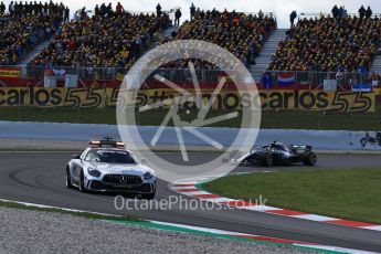 World © Octane Photographic Ltd. Formula 1 – Spanish GP - Race. Mercedes AMG Petronas Motorsport AMG F1 W09 EQ Power+ - Lewis Hamilton leads under safety car. Circuit de Barcelona-Catalunya, Spain. Sunday 13th May 2018.