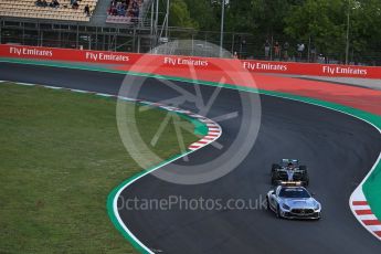 World © Octane Photographic Ltd. Formula 1 – Spanish GP - Race. Mercedes AMG Petronas Motorsport AMG F1 W09 EQ Power+ - Lewis Hamilton leads under safety car. Circuit de Barcelona-Catalunya, Spain. Sunday 13th May 2018.