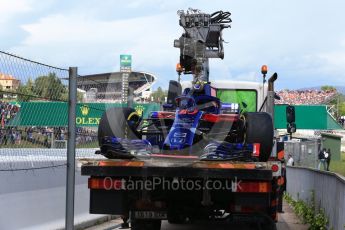 World © Octane Photographic Ltd. Formula 1 – Spanish GP - Race. Scuderia Toro Rosso STR13 – Pierre Gasly. Circuit de Barcelona-Catalunya, Spain. Sunday 13th May 2018.