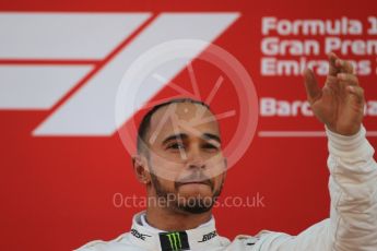 World © Octane Photographic Ltd. Formula 1 – Spanish GP - Sunday Paddock. Mercedes AMG Petronas Motorsport AMG F1 W09 EQ Power+ - Lewis Hamilton. Circuit de Barcelona-Catalunya, Spain. Sunday 13th May 2018.