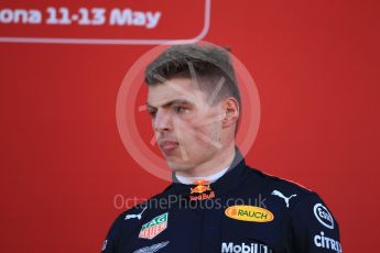 World © Octane Photographic Ltd. Formula 1 – Spanish GP - Sunday Paddock. Aston Martin Red Bull Racing TAG Heuer RB14 – Max Verstappen. Circuit de Barcelona-Catalunya, Spain. Sunday 13th May 2018.